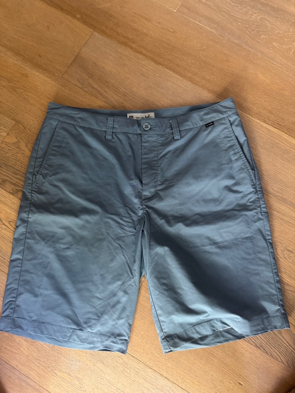 Travis Mathew Slate Blue Flat-Front Shorts